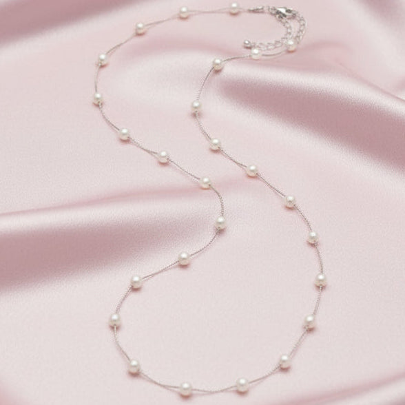 White Minimalist Long Necklace