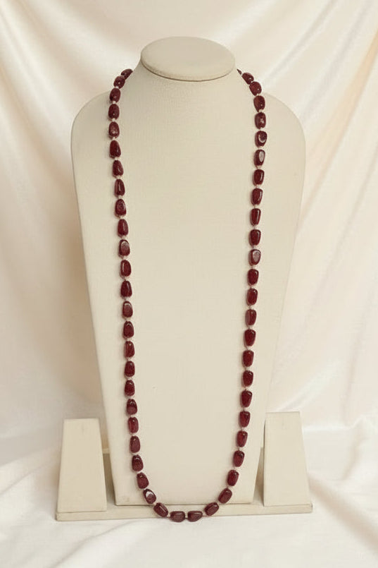 Ana Maroon Beaded Long Mala