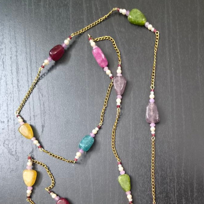 Zara Multicolour Long Chain Necklace