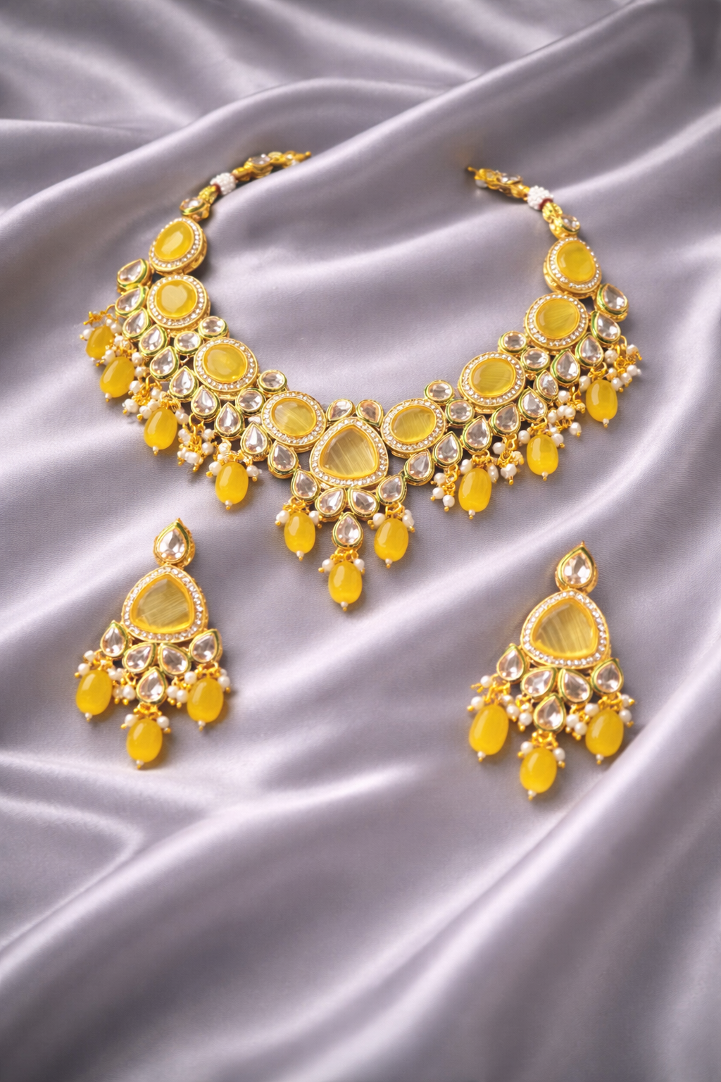Sanaya Yellow CZ Necklace Set