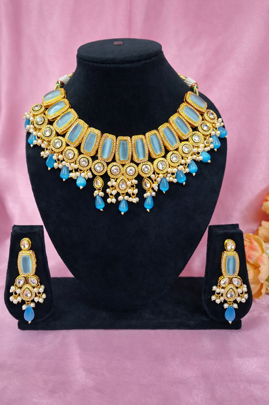 Blue Monalisa Necklace Set