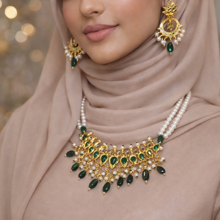Green Teermani Necklace Set