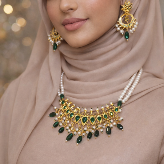 Green Teermani Necklace Set