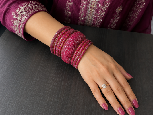 Raazi Red Lac Bangles (Joday)