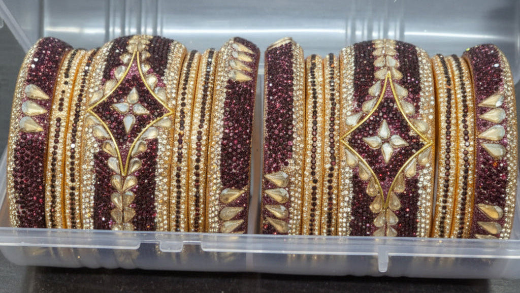 Charvi Maroon Lac Bangles (Joday)
