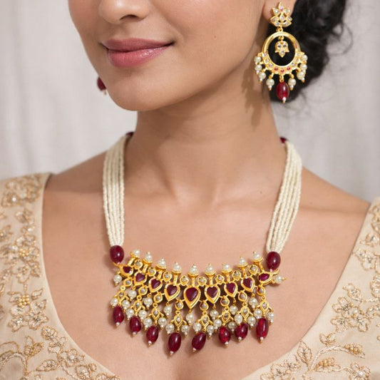 Red Teermani Necklace Set