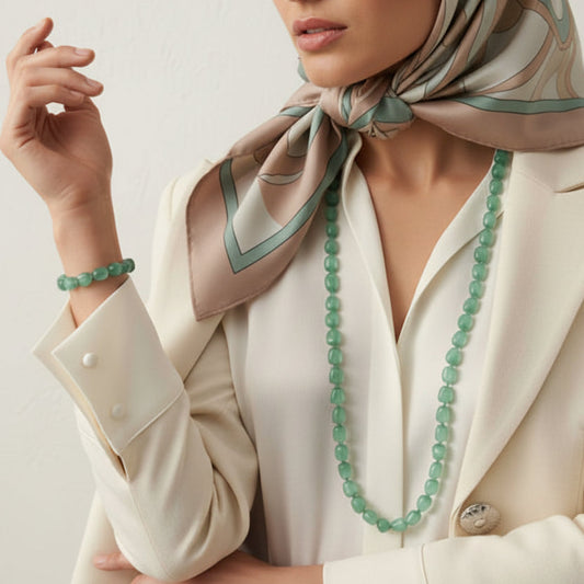 Green Emarald Long Necklace