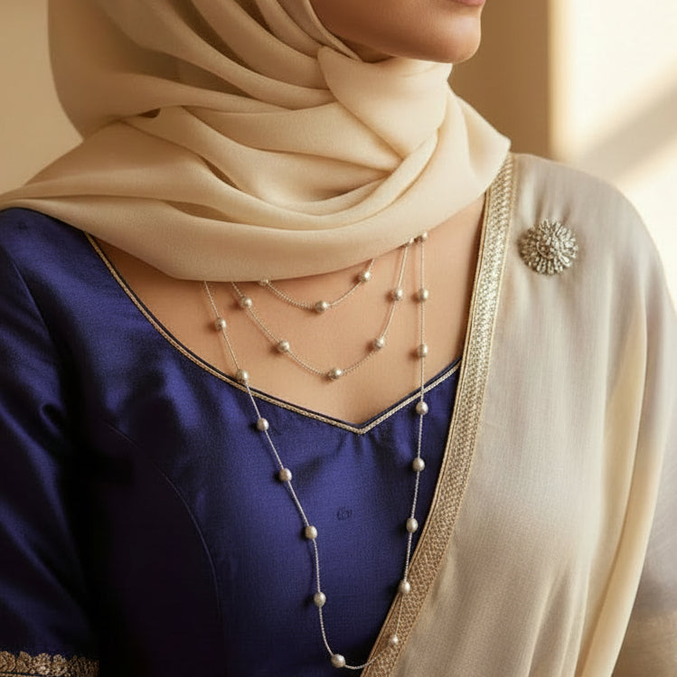 Gray Minimalist Long Necklace
