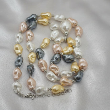 Multicolour Mother Pearl Long Necklace