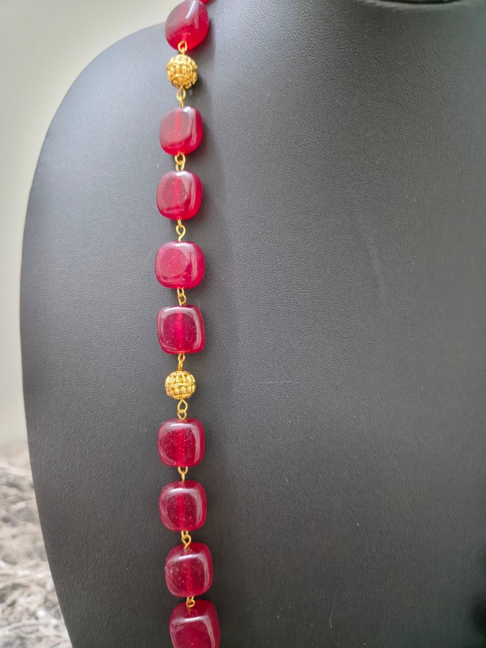 Jeena Red Long Necklace