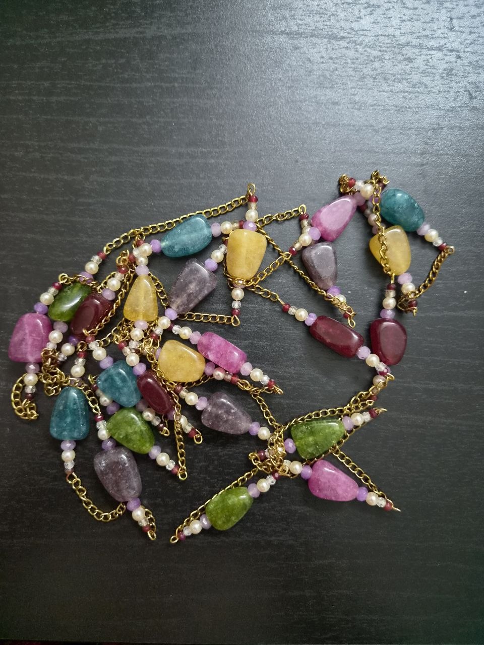 Zara Multicolour Long Chain Necklace