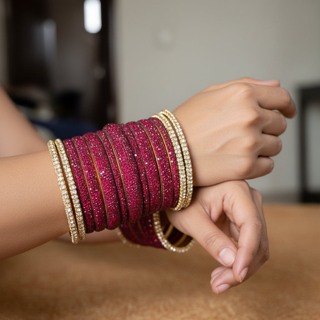 Raazi Red Lac Bangles (Joday)