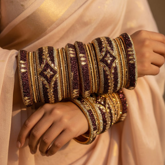 Charvi Maroon Lac Bangles (Joday)