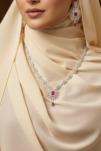 Dazz Pink AD Necklace Set