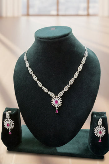 Dazz Pink AD Necklace Set