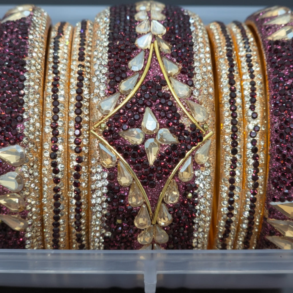 Charvi Maroon Lac Bangles (Joday)