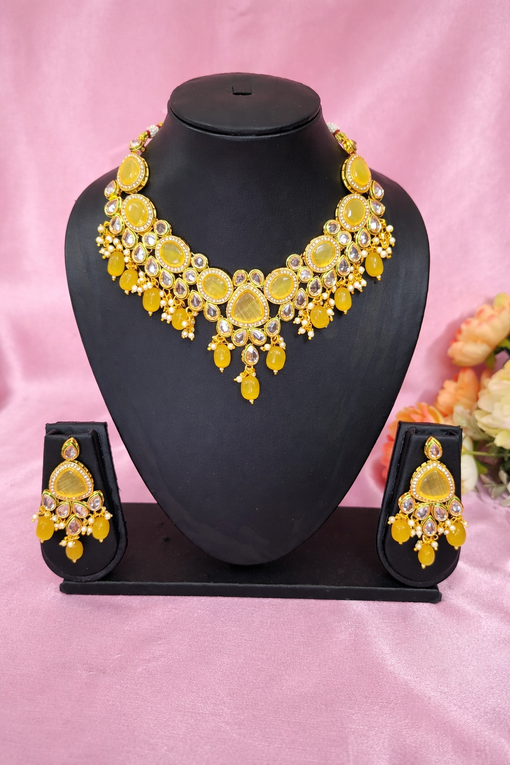 Sanaya Yellow CZ Necklace Set